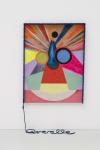 Dana Greiner (*1988) Ohne Titel (querelle), 2019 Acryl-Medien, l, Sprhlack, Lack, Vinyl, Grafit, Seil auf Holz auf Leinwand, 180 x 135 cm Hamburger Kunsthalle,  Dauerleigabe der Stiftung  Hamburger Kunstsammlungen  VG Bild-Kunst, Bonn 2023