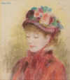 Auguste Renoir, Junge Frau mit Blumenhut, 18771879, Pastellkreiden auf Papier, 47,3 × 42,6 cm, (c) The Scharf Collection, Foto: klaus ruland photography