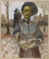 Billy Childish, man with jackdaw, 2017 © Billy Childish. Courtesy the artist, neugerriemschneider Berlin, Carl Freedman London, Lehmann Maupin New York