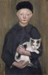 Titel: Knabe mit Katze Künstler & Beteiligte: Paula Modersohn-Becker Entstehungszeit: um 1903 Material / Technik: Öl auf Leinwand Masse: 70.4 x 45.2 cm; Restaurierungsmass/HxB: 70.4 x 45.2 cm (r.H. 70.2) Inventar-Nr.: Inv. 1749 Objekt-ID: 1534 Copyright: Bilddaten gemeinfrei - Kunstmuseum Basel Creditline: Kunstmuseum Basel, mit einem Sonderkredit der Basler Regierung erworben Photo Credit: Martin P. Bühler