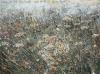 Anselm Kiefer. Walther von der Vogelweide: Under the Lime Tree on the Heather (Walther von der Vogelweide: under der Linden an der Heide), 2014. Emulsion, oil, acrylic, shellac, gold leaf, sediment of electrolysis and charcoal on canvas. 280 × 380 cm. Courtesy of the artist and White Cube. Photo: Nina Slavcheva. © Anselm Kiefer