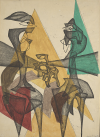 Maria Jarema, Dwie siostry (Zwei Schwestern) / Dwie siostry (Two Sisters), 1954, Nationalmuseum in Warschau (Muzeum Narodowe w Warszawie), © Rechtsnachfolge der Künstlerin / © Estate of the artist