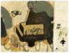 Neo Rauch: Die Panzer, 1992, 74,5  99,5 cm, l  auf Holzleim auf Papier, Foto: Uwe Walter, Berlin; courtesy Galerie EIGEN+ART, Leipzig / Berlin David Zwirner, New York / London / Hong Kong / Paris;  Neo Rauch, VG Bild-Kunst, Bonn 2020