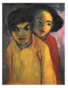 Emil Nolde Zwei Menschen, 1945 Ölfarben auf Sperrholz © Nolde Stiftung Seebüll Foto: Elke Walford/Dirk Dunkelberg