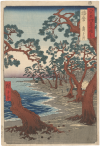 Hiroshige (17971858), Provinz Harima, Maiko-Strand (Blatt der Serie Berühmte Ansichten der über 60 Provinzen), 1853, Farbholzschnitt, Staatliche Graphische Sammlung München, München | Hiroshige (17971858), Harima province, Maiko beach (from the series Famous places in the sixty-odd provinces), 1853, color woodcut, Staatliche Graphische Sammlung München, München