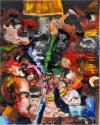 Dana Schutz, Eaters, 2026, Aquarell-Monotypie mit handschriftlichen Ergänzungen in Gouache und Kreide auf Lanaquarelle-Papier, 126,7 x 101 cm, Courtesy the artist, Two Palms, Contemporary Fine Arts, Berlin - Basel, and David Zwirner, Foto: Stephen Arnold