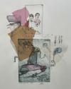 Welf Schiefer: Hamburg, November 2016, Radierung, Collage und Handzeichnung auf Büttenpapier, datiert, signiert, gerahmt ohne Passepartout 50 x 40 cm