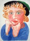 David Hockney, Celia with Green Hat, 1984 Lithografie auf Papier, 76 x 56.5 cm Tate: Schenkung des Künstlers 1993, © David Hockney / Tyler Graphics Ltd., Foto: Richard Schmidt